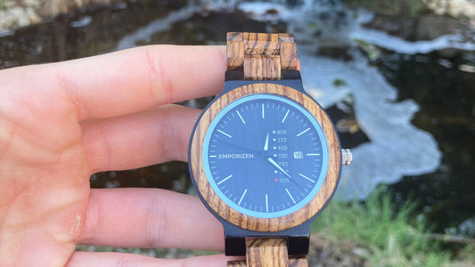 3 ATM water-resistant Emporizen wooden watch