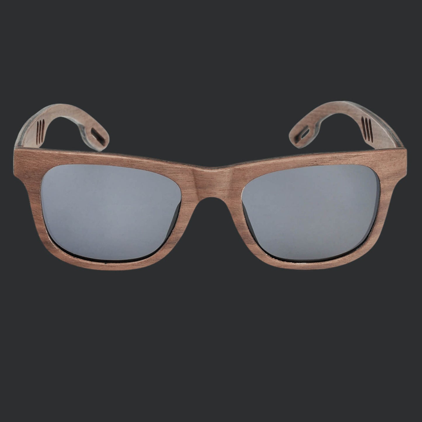 Wayfarer hardwood sunglasses for men and women with polarized black lenses