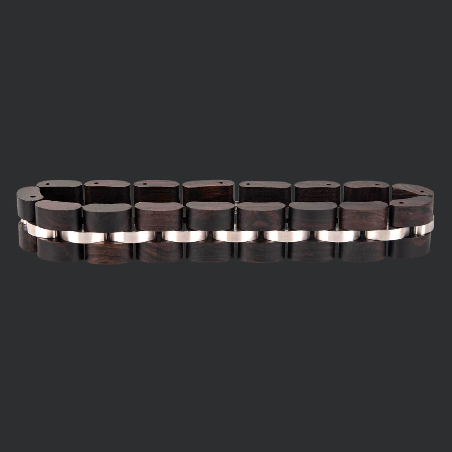 Eco-Friendly Wooden bracelet with steel accents