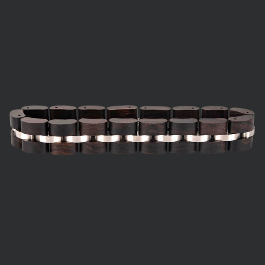 Eco-Friendly Wooden bracelet with steel accents