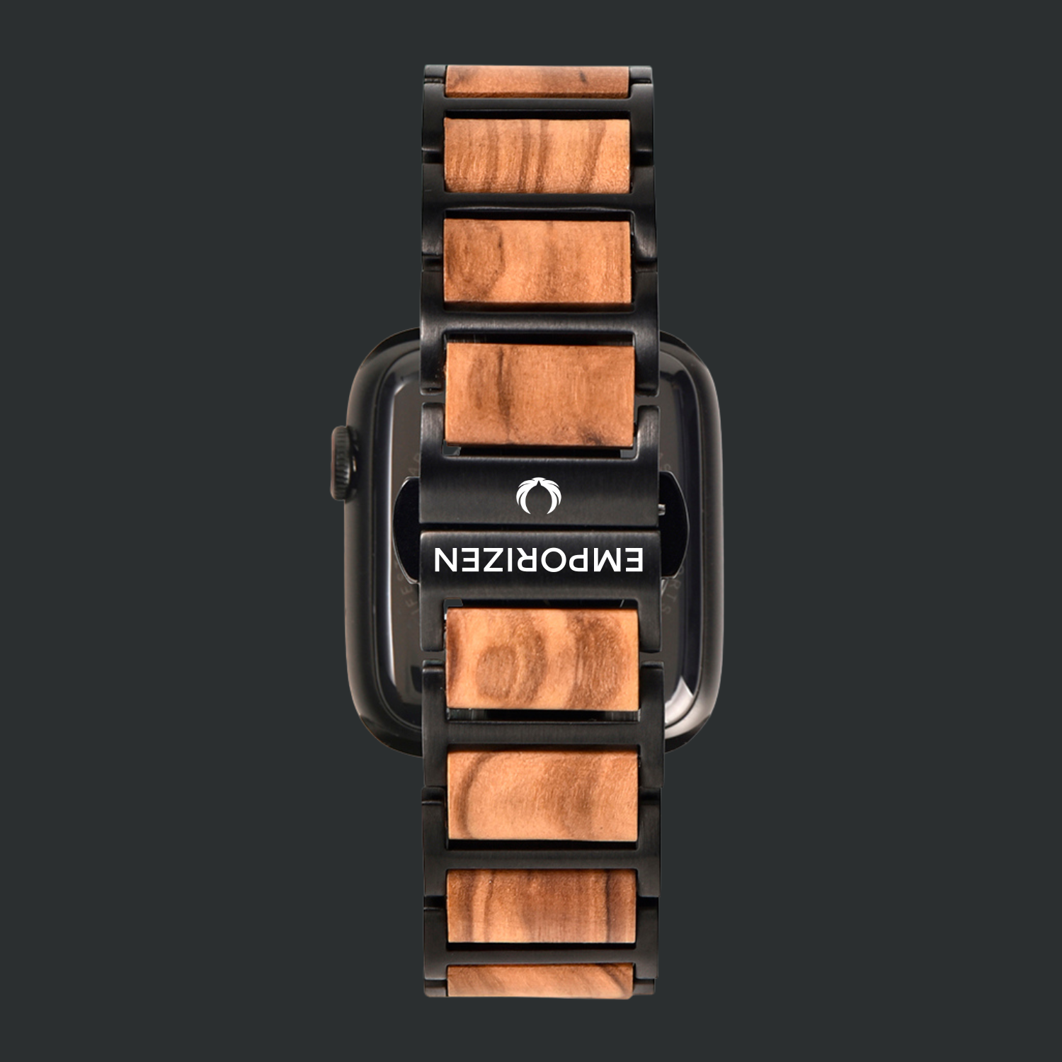 Back view of Natural Wood Apple Watch Band Emporizen