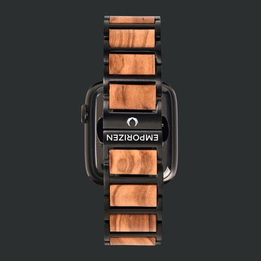 Back view of Natural Wood Apple Watch Band Emporizen