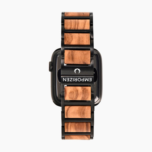 Back view of Natural Wood Apple Watch Band Emporizen