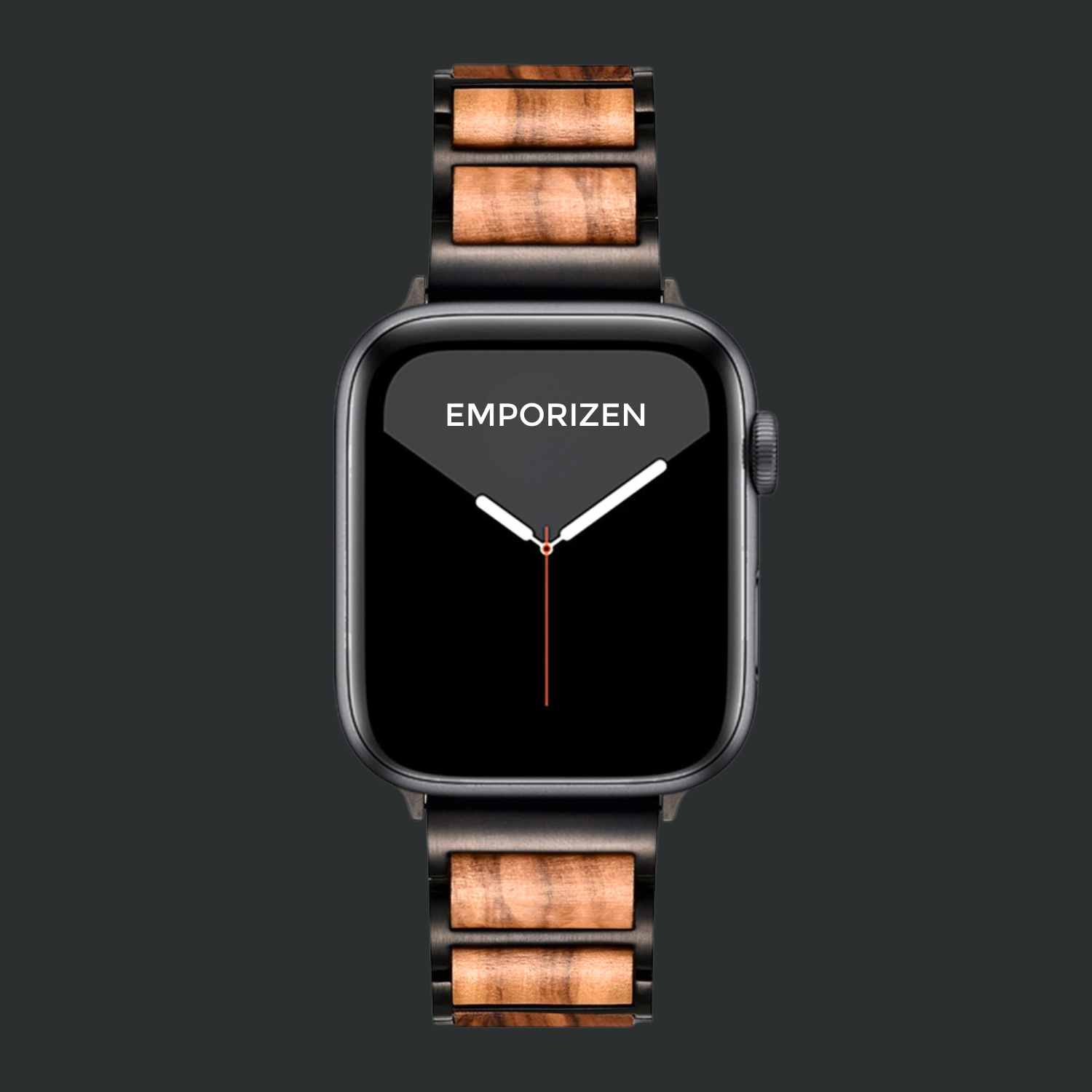 Front view of Natural Wood Apple Watch Band Emporizen