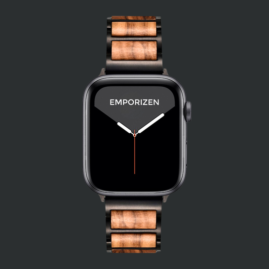 Front view of Natural Wood Apple Watch Band Emporizen