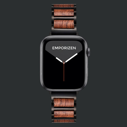Front view of Premium Eco-Friendly Wooden Apple Watch Strap