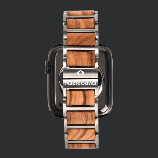 Back view of Luxury Eco-Friendly Wooden Apple Watch Band