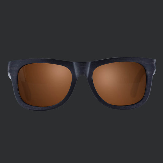 Sustainable Polarized Black Ebony Wood Sunglasses with brown lenses
