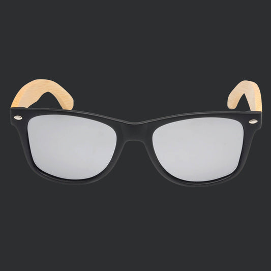 Unique Wayfarer Bamboo Sunglasses with Grey Lenses