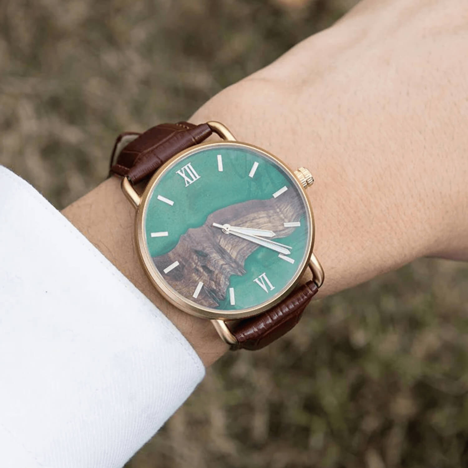Mens Resin Leather Watch