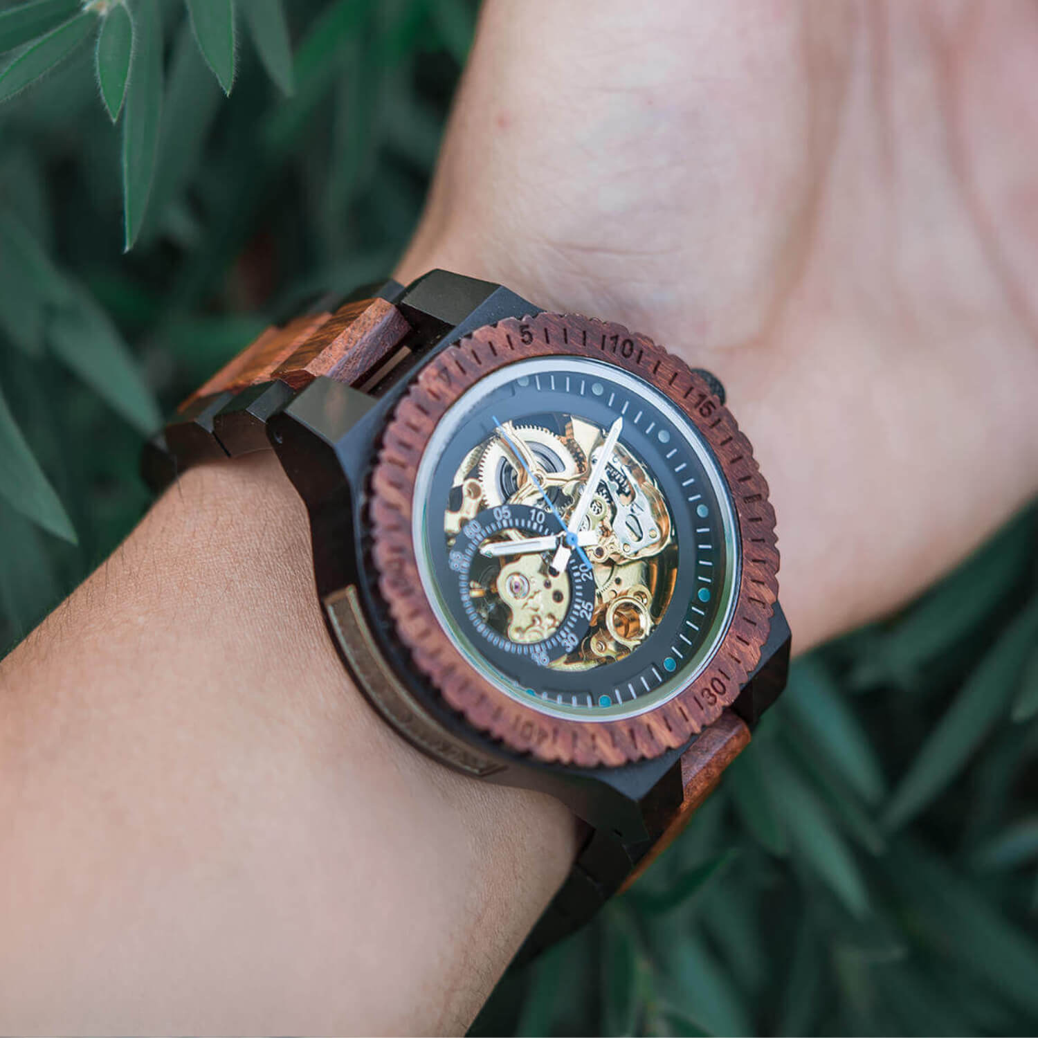 Mens Mechanical Wooden Watch