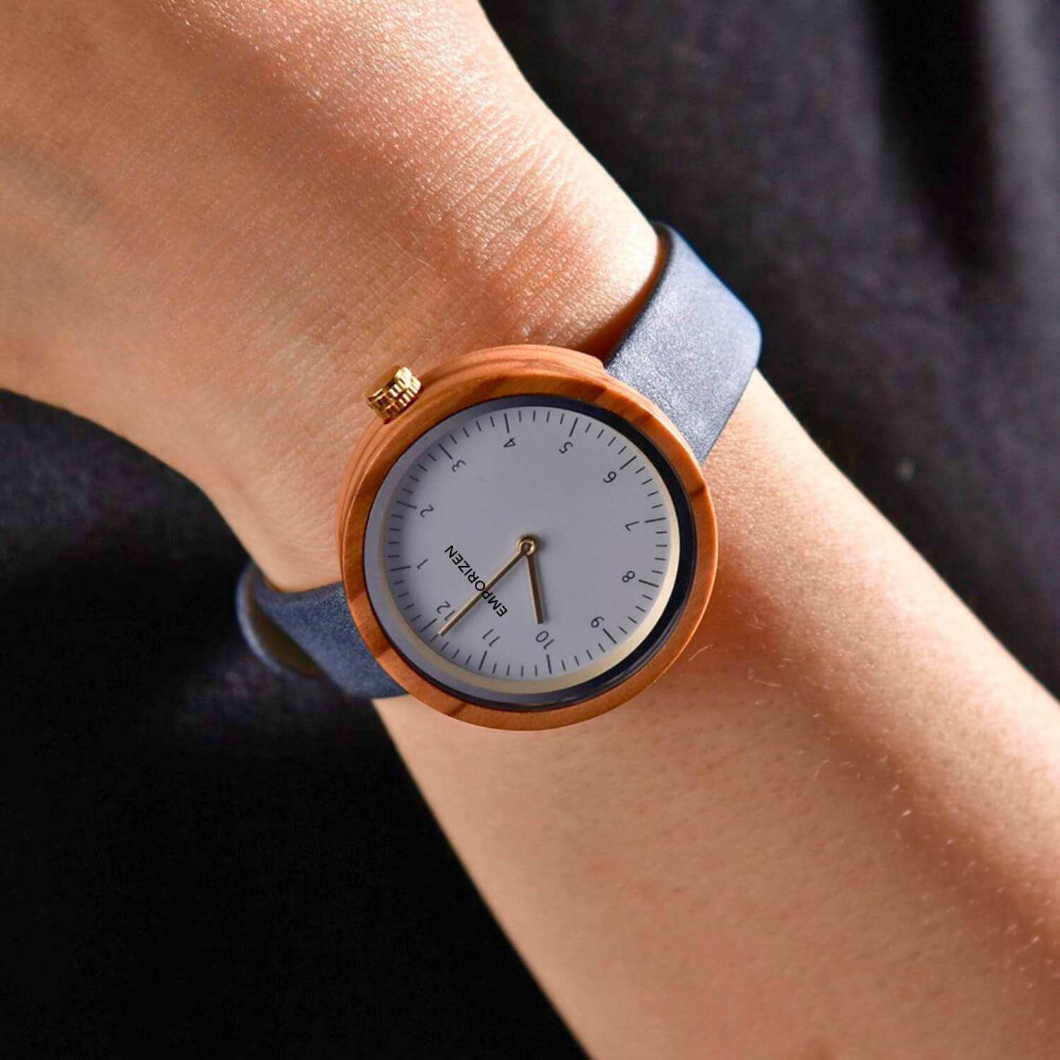 Womens Wood Watch with Leather Strap