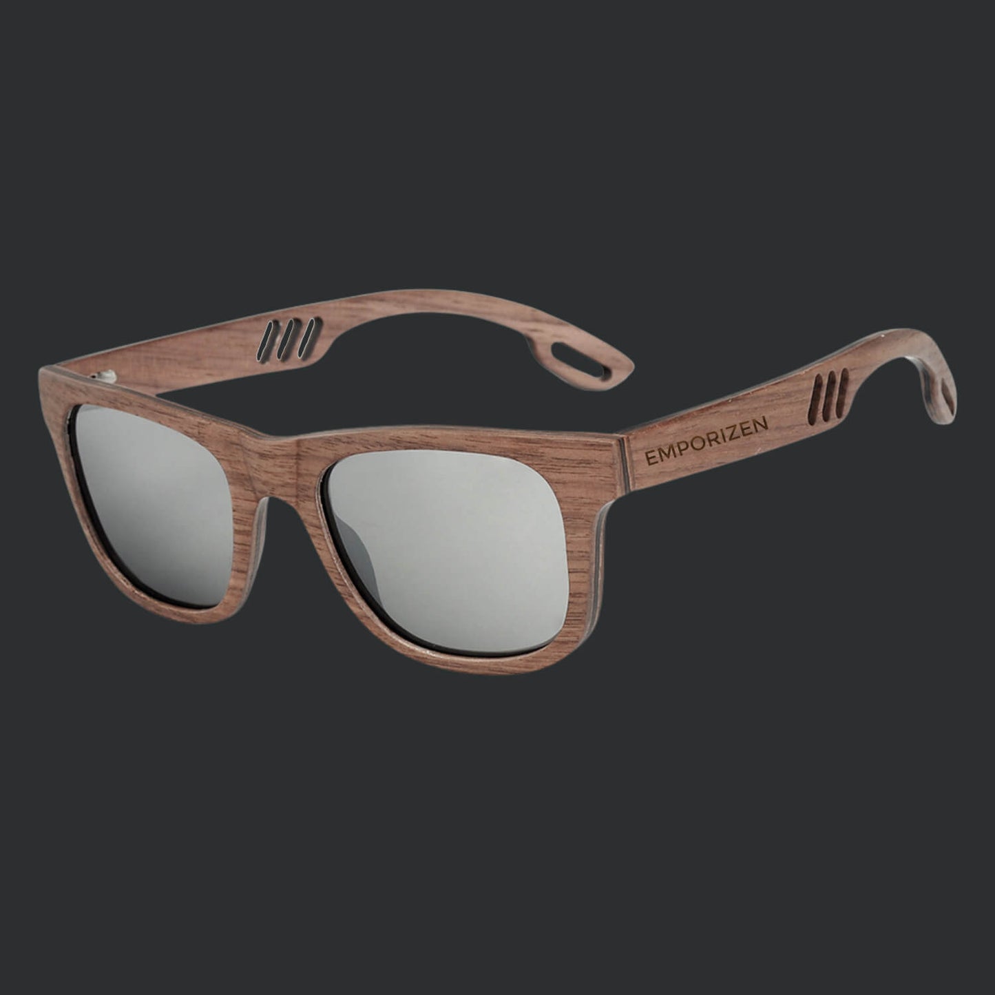 Wayfarer Wooden sunglasses for men and women with polarized grey lenses