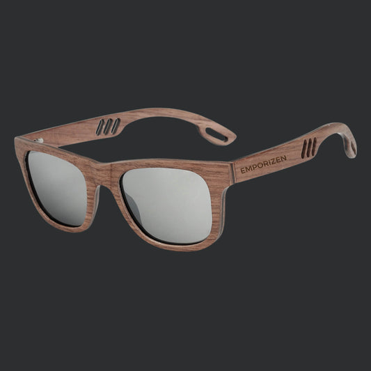 Wayfarer Wooden sunglasses for men and women with polarized grey lenses