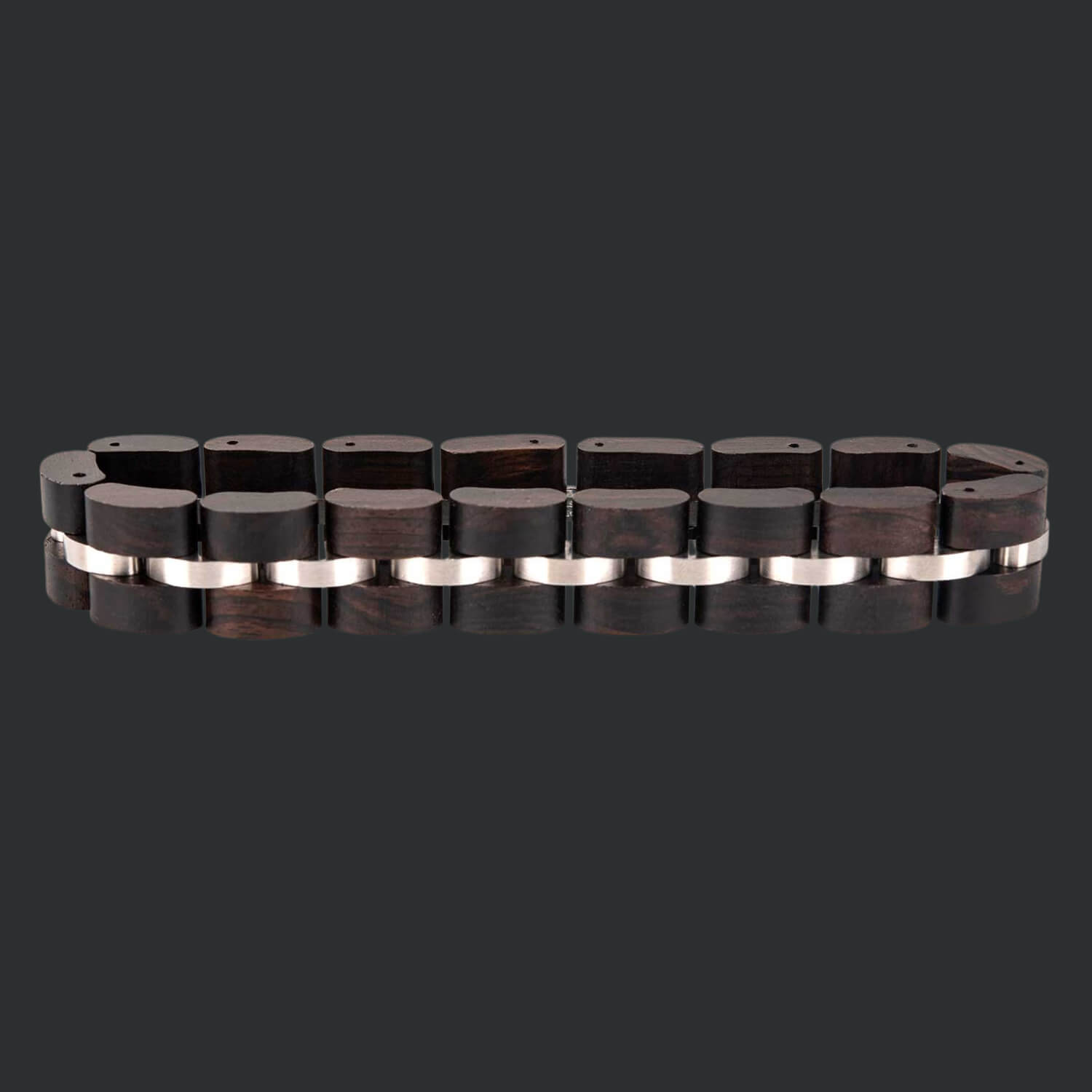 Eco-Friendly Wooden bracelet with steel accents 