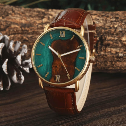 Imperium Green | Men's Resin Leather Watch