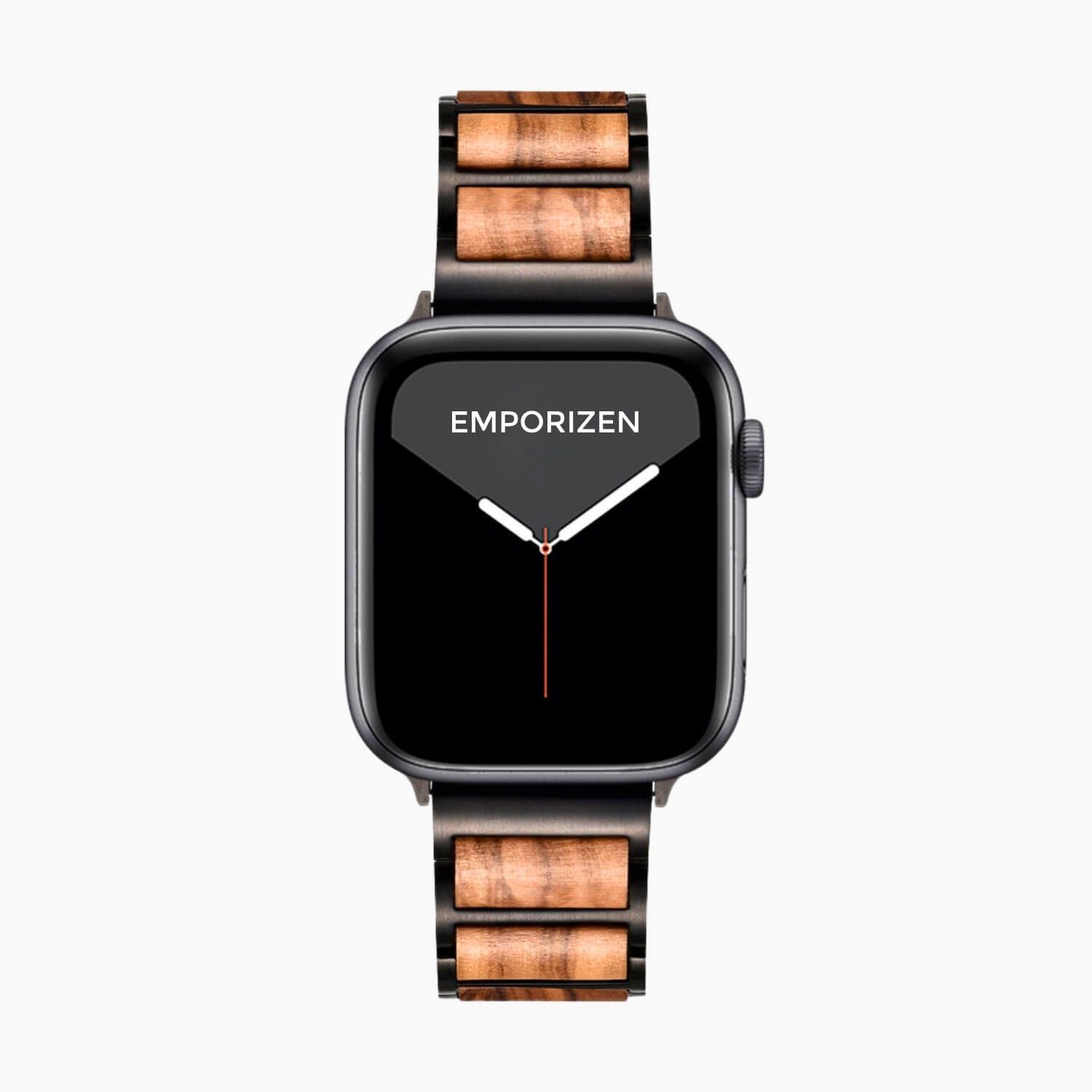 Front view of Natural Wood Apple Watch Band Emporizen