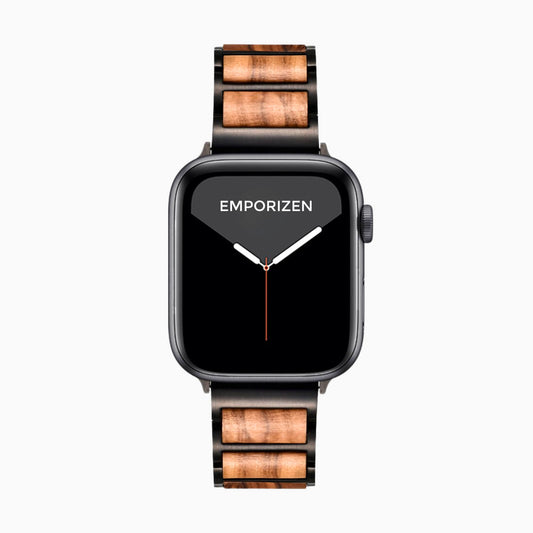 Front view of Natural Wood Apple Watch Band Emporizen